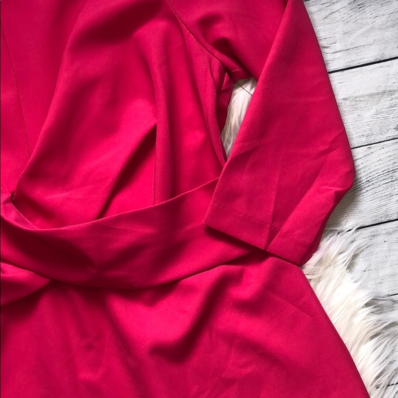 NWT Eloquii Cross Front Hot Pink Shift Dress - Picture 7 of 11
